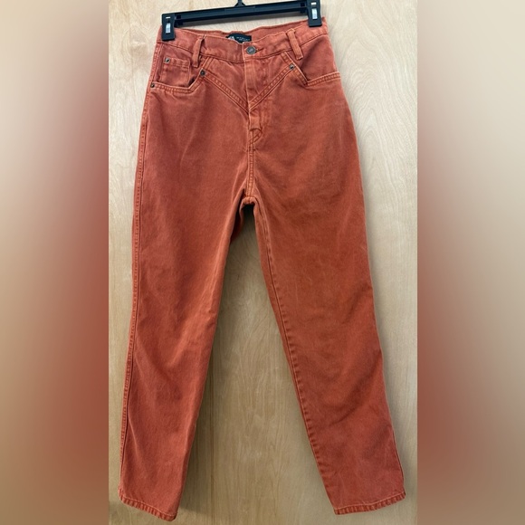 Zara Denim - Zara Stylish Orange Women's Jeans With Detailed Stitching
